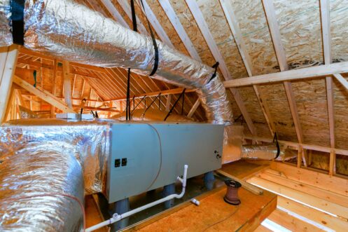 New ductwork installed in the attic of a Deptford, NJ home